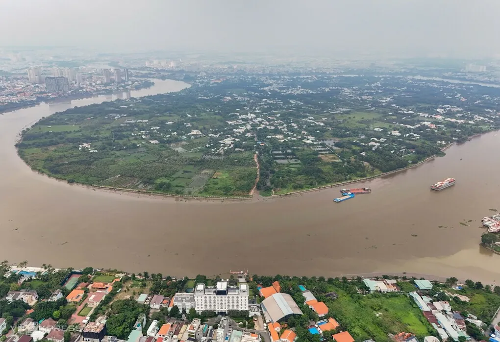Bán đảo Bình Quới nhìn từ trên cao, khu đất khoảng 403ha chờ bàn giao mặt bằng Thanh Đa cho chủ đầu tư